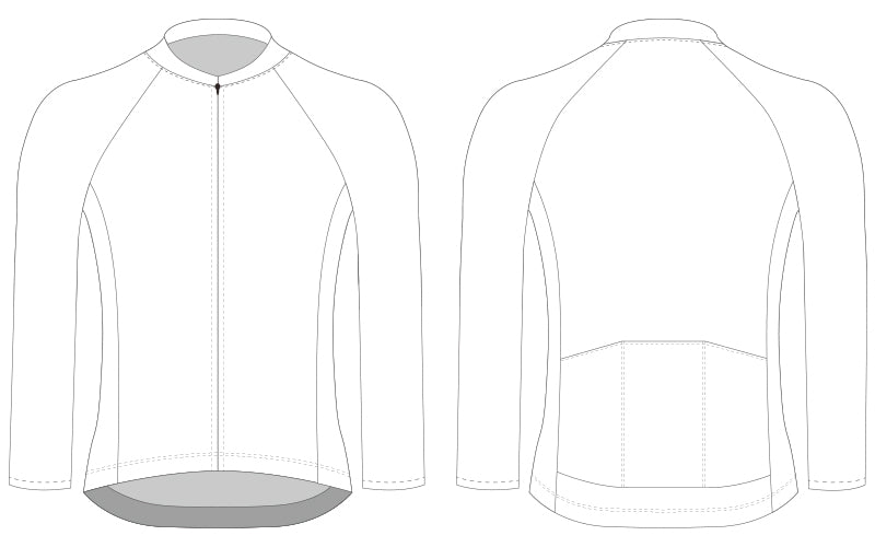 long sleeve cycling jersey blank template