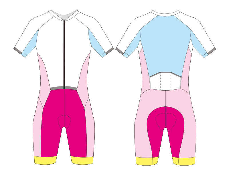 Custom cycling skinsuit blank template