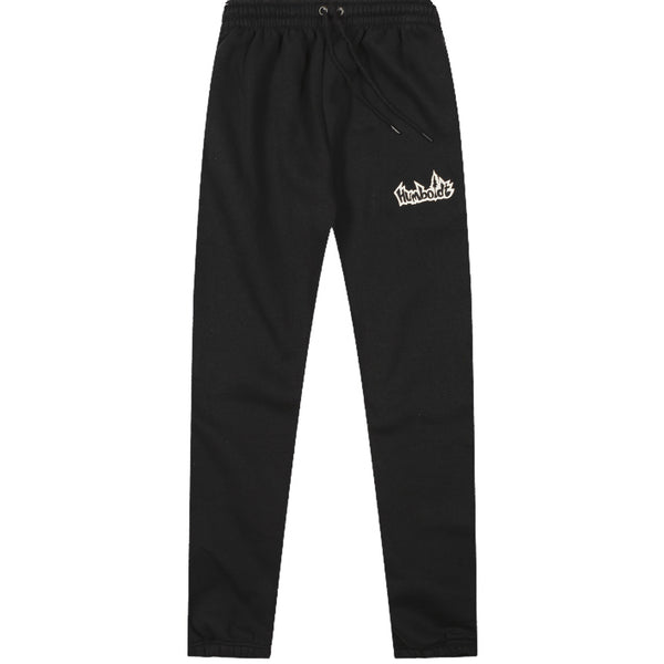 Embroidered Nā Huihui Lehua Sweatpants- Vintage Black