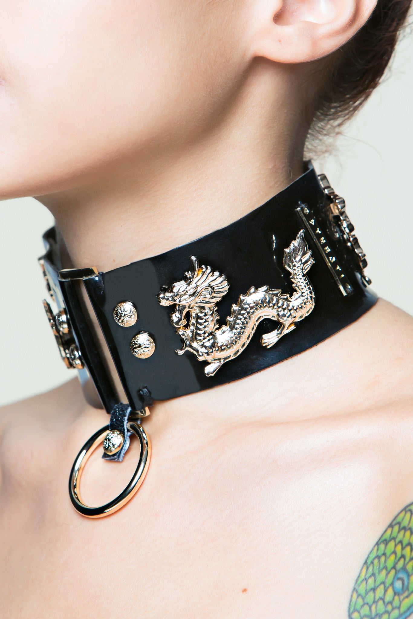Forbidden Sex Leather Collar With Gold Hardware Dynasti