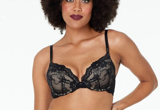 Pleasure State My Fit FMO Smooth 200% Boost Push Up Plunge Bra In Black