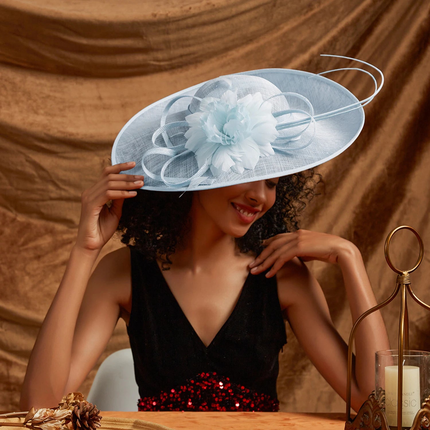 Christmas Sinamay Fascinator Perfect Wedding Hat Unique Derby Party Hat Fashion - Picture 36 of 40