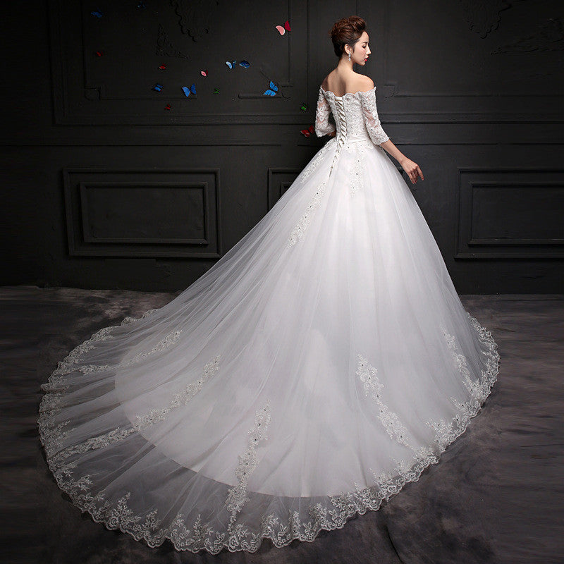 wedding dresses with long tail