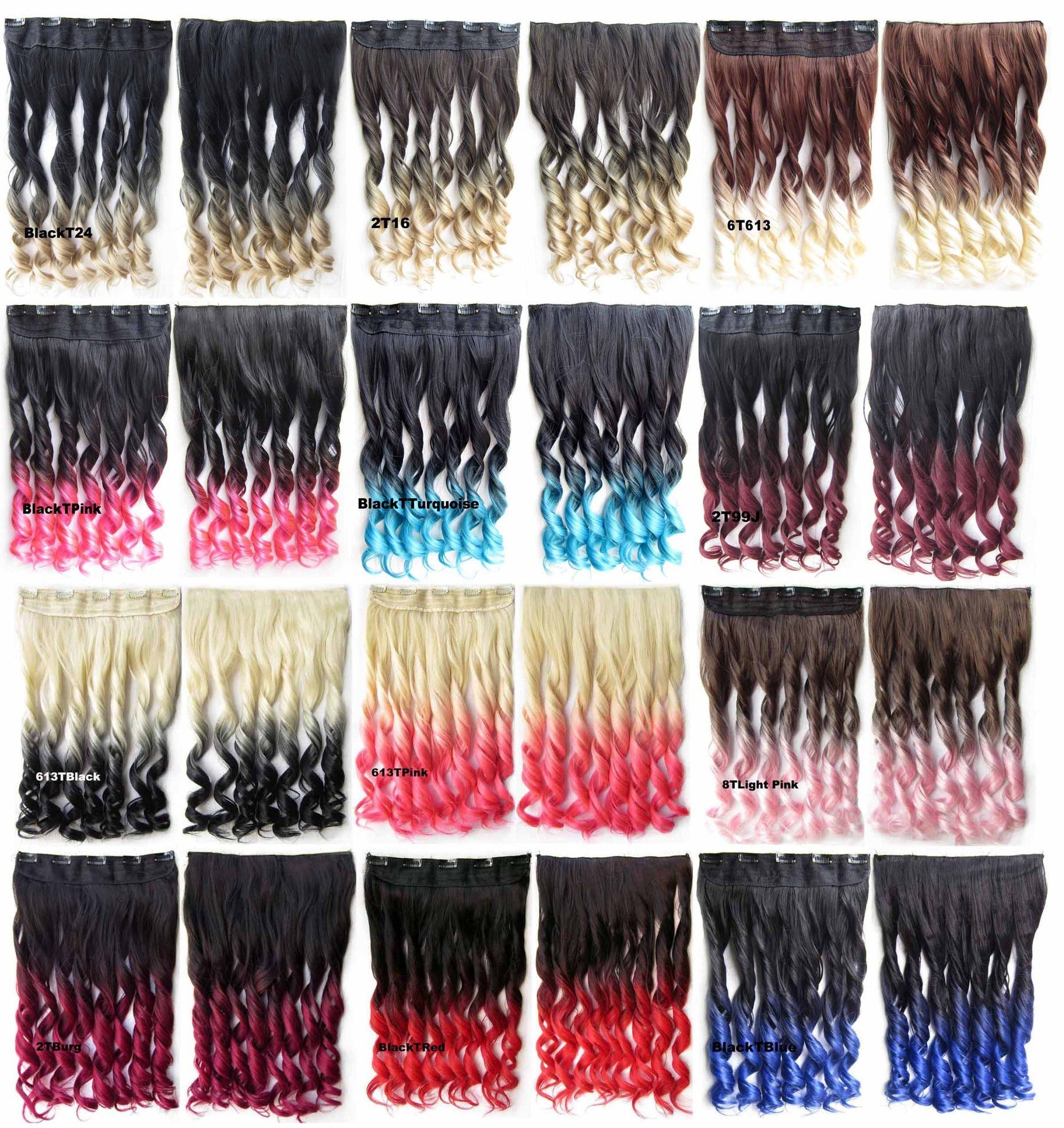 dip dye synthetic hair extensions