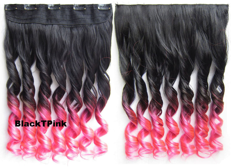 Dip Dye Hairpieces New Fashion 24 Women Clip In On Gradient Wig Bath Beauty Hair Ombre Hair Extensions Two Tone Curly Hair Gradient Hair Extension