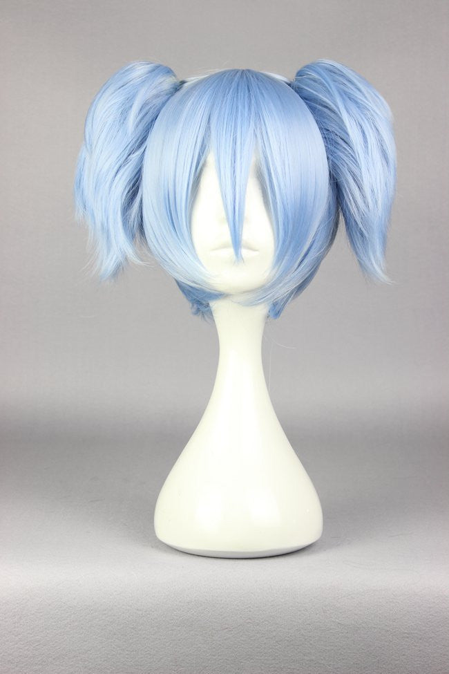New And Cheap Cute 30cm Short Ice Blue Pigtails Cosplay