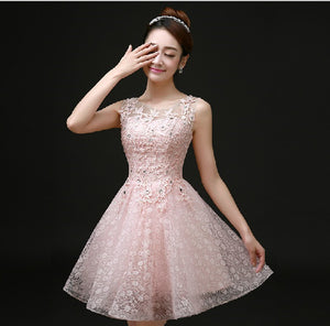 Pink Top Lace Cocktail Dress Women Gown Prom Dress Bridal Gown Vestido De Noiva Dinner Party Performance Moderator Q21041502 142211245