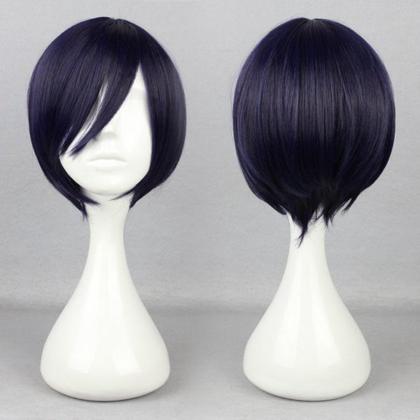 short black hair costume wig