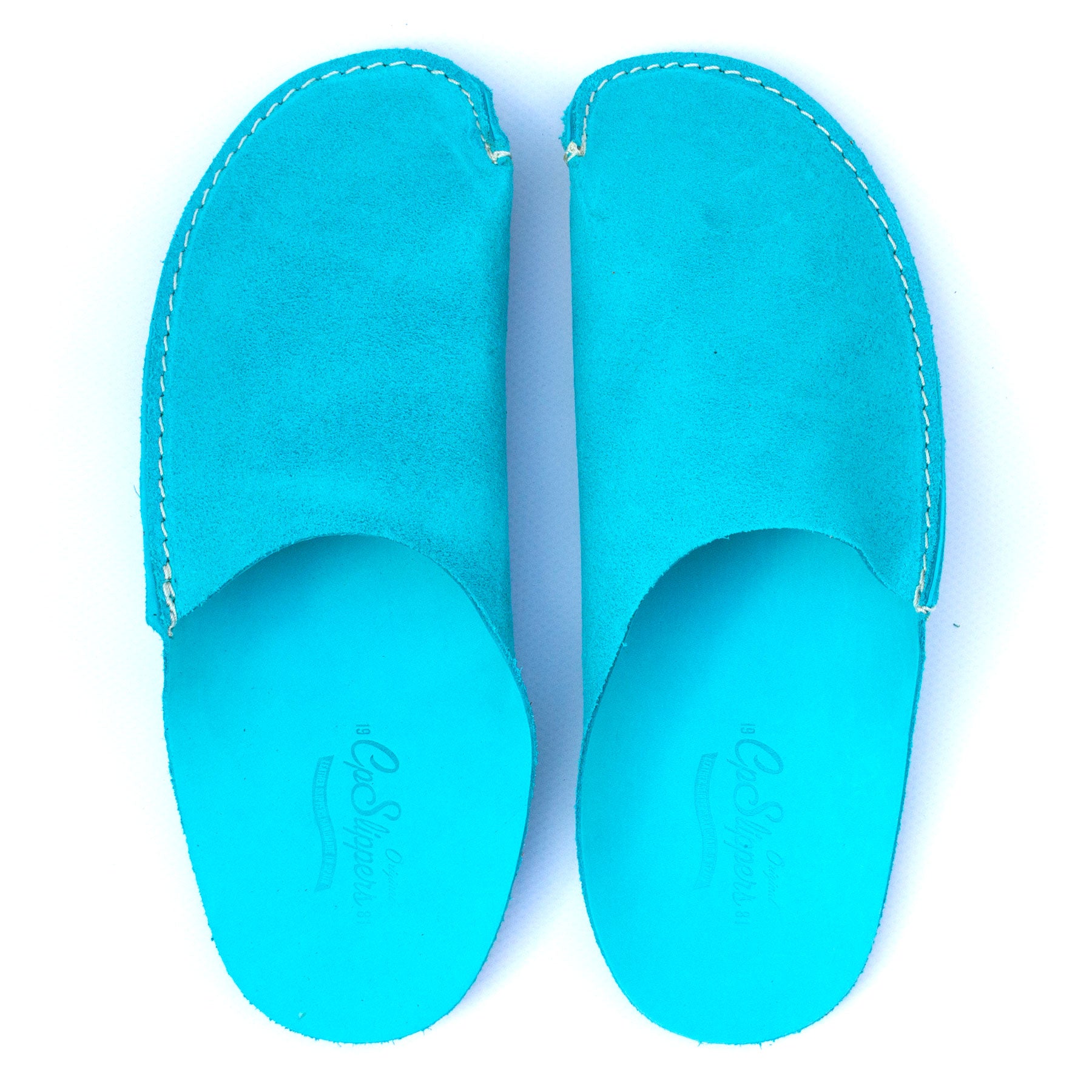 turquoise slippers