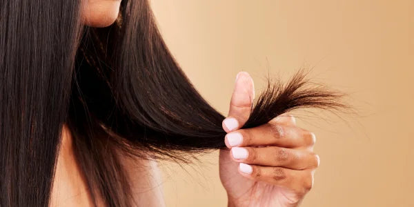 Woman with split ends