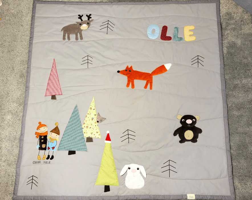 A character blanket for a baby