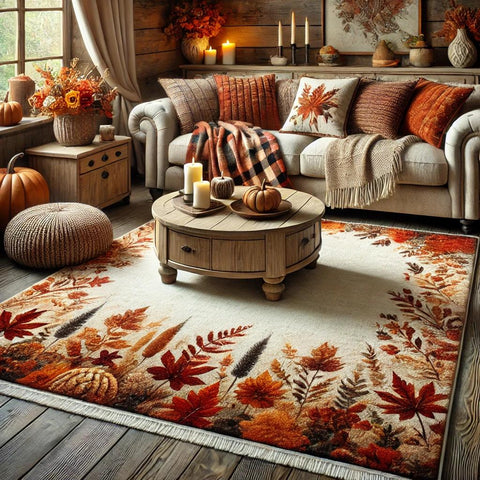 cozy living room with plush area rug