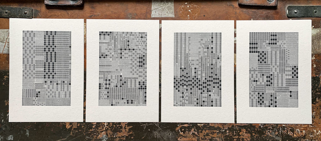 These Four Walls, a set of 4 letterpress prints in response to lockdown