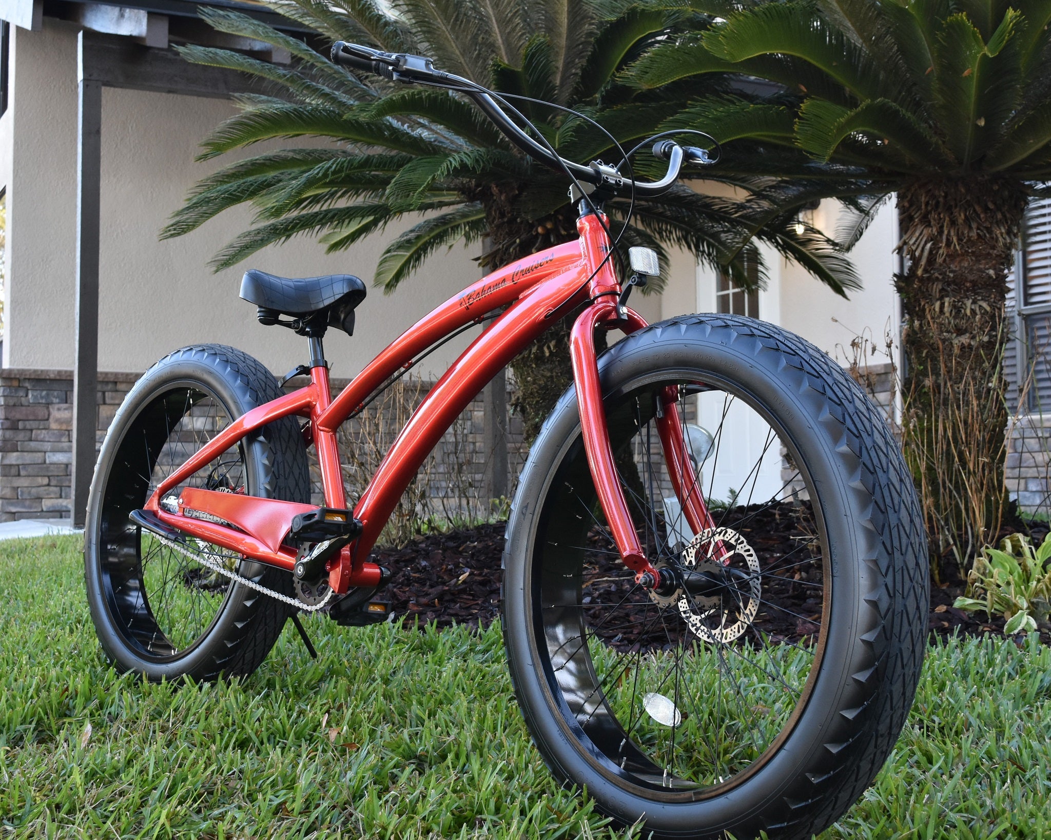 black and red beach cruiser