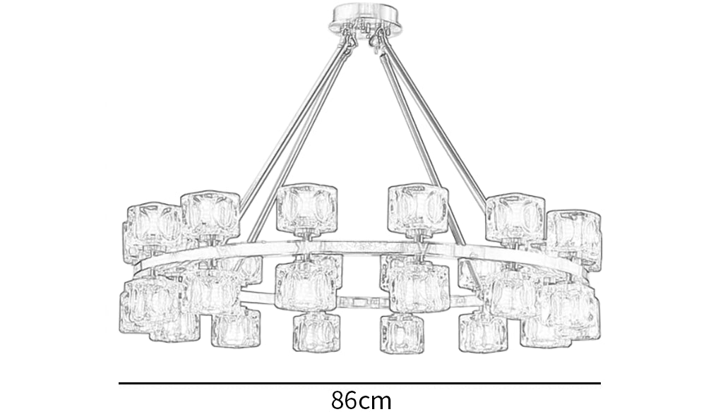 Crystal Cube Gold Chandelier