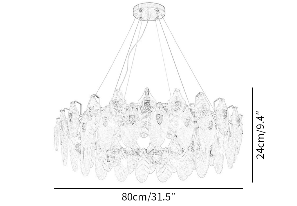 Feather Crystal Abalone Chandelier