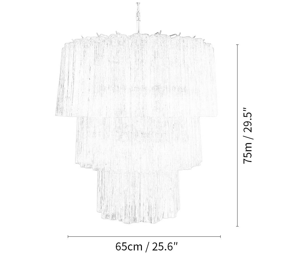 Murano 52 Transparent Tubes Chandelier