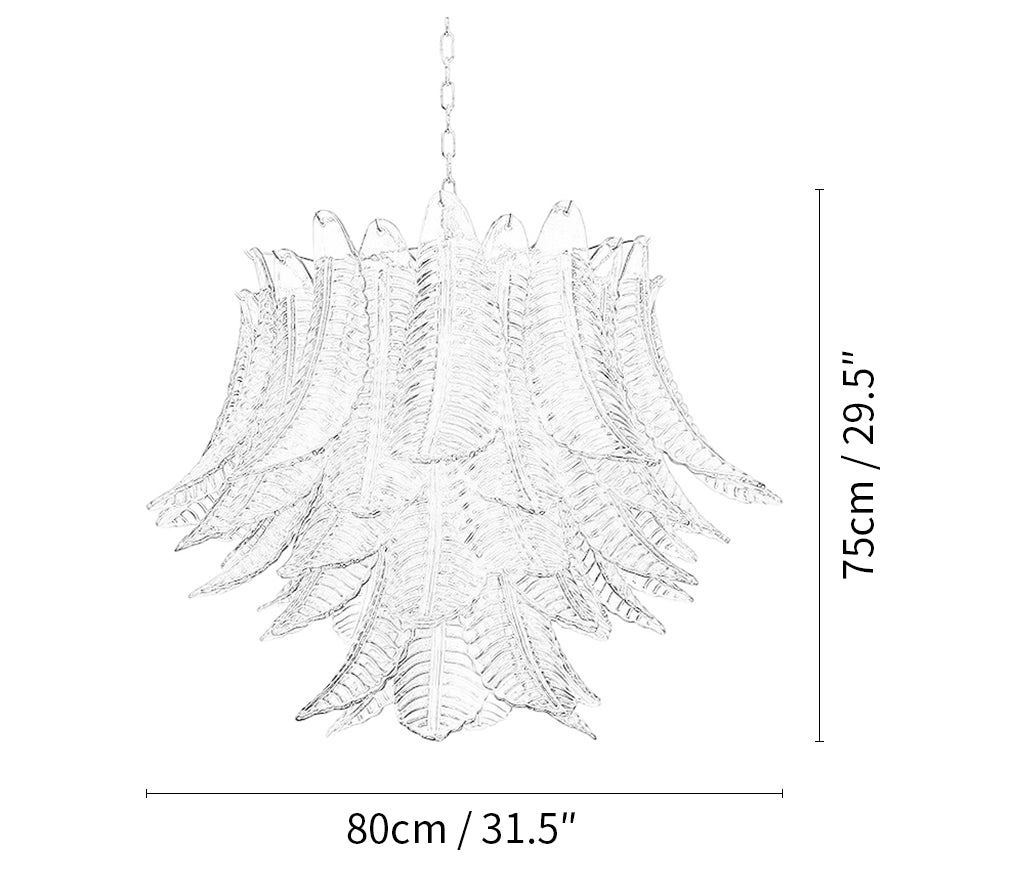 Murano Amber Ferns Glass Chandelier