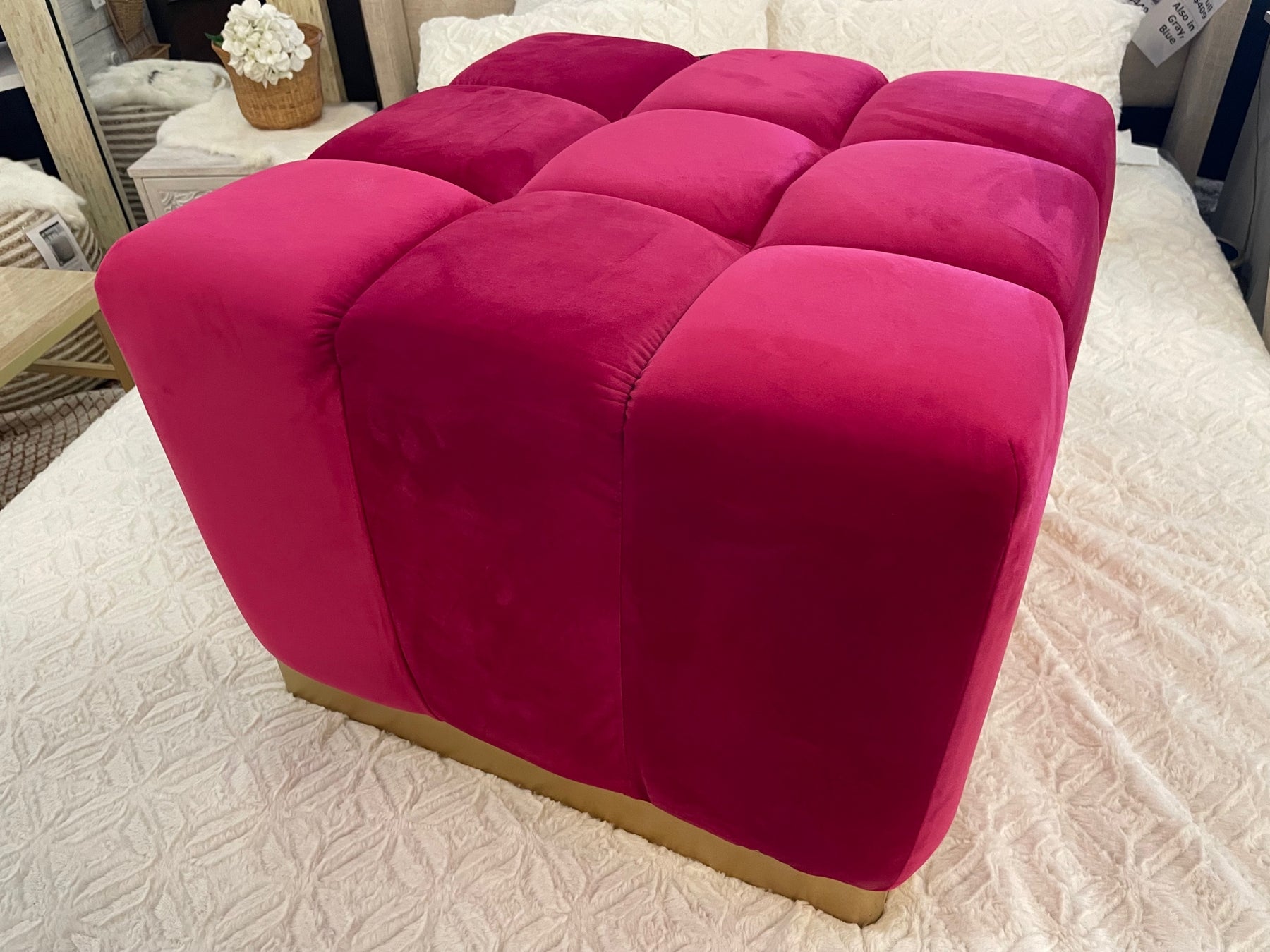 hot pink foot stool