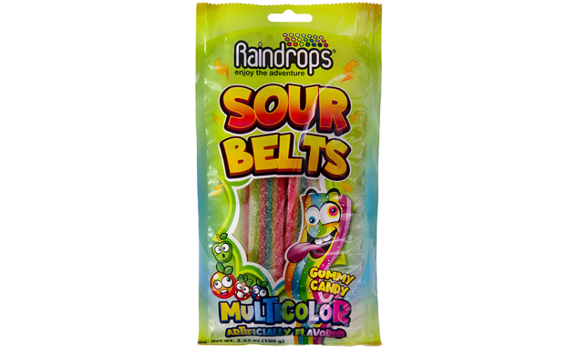 Raindrops Sour Belts Rainbow Fruit - SourBeltsRainbow