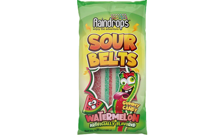 Raindrops Sour Belts Watermelon - sour-belts-watermelon