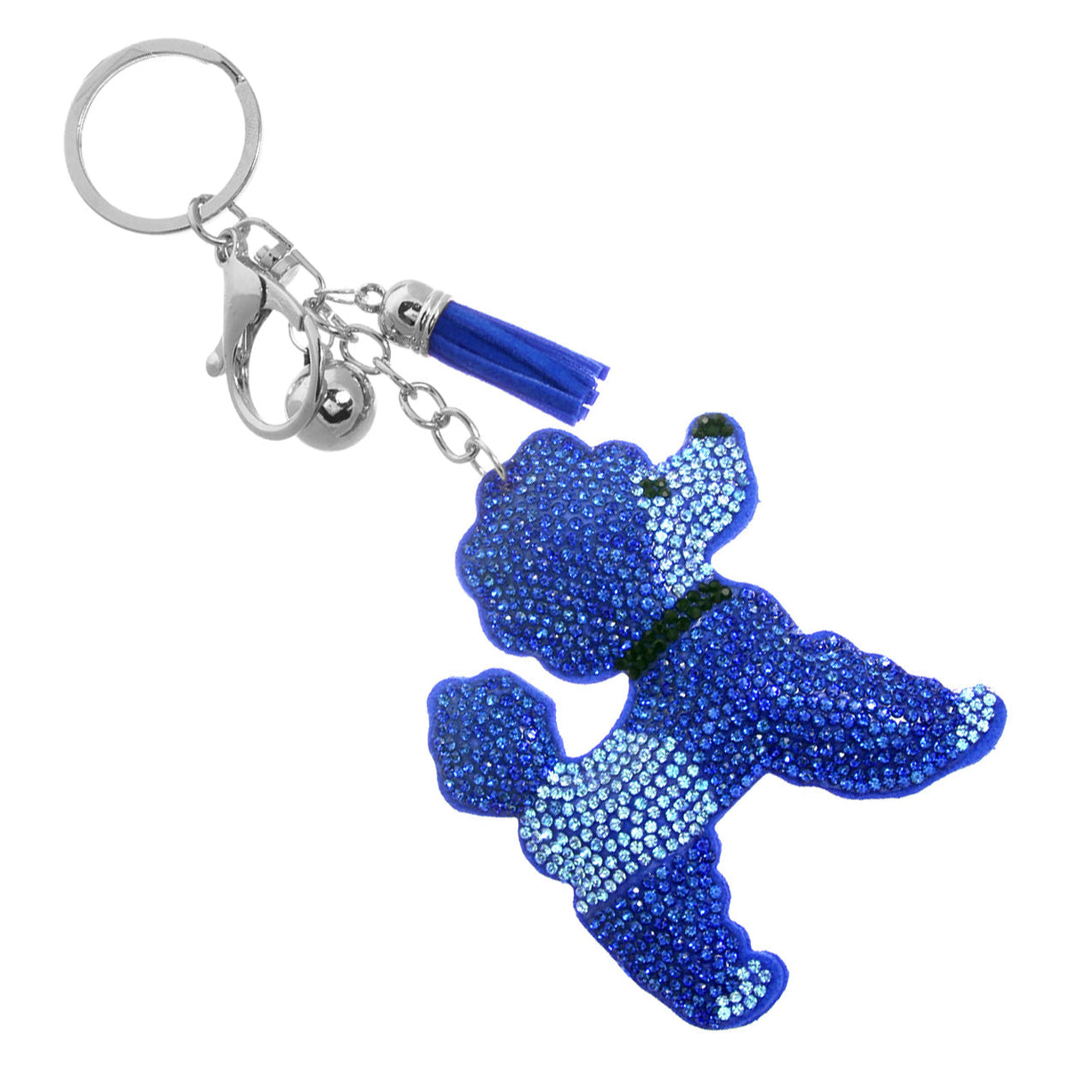 Touchy Style Crystal Key Flower Unique Keychains #C4879 Blue