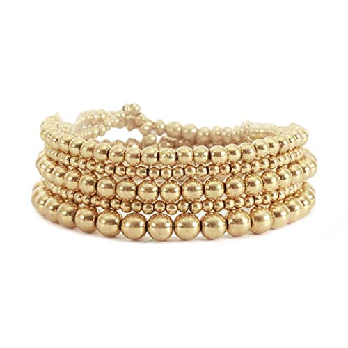 Charm It - Gold Pearl Bead Stretch Bracelet Set (2 bracelets) - Yellow  Springs Toy Company