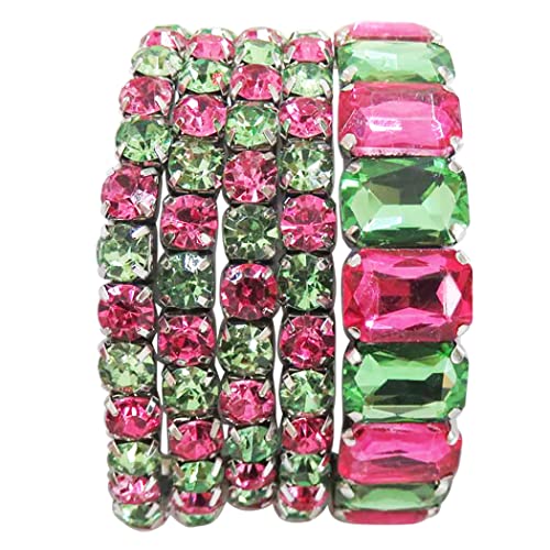 Stunning Statement Set Of 5 Colorful Crystal Rhinestone Stretch Bracel – Rosemarie  Collections