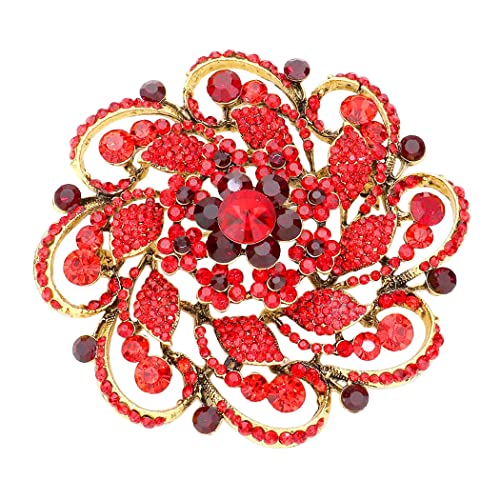 Wholesale2997 - Artful Design Magnetic Brooches-614 Sunburst with Oval  Crystal Magnetic Brooch