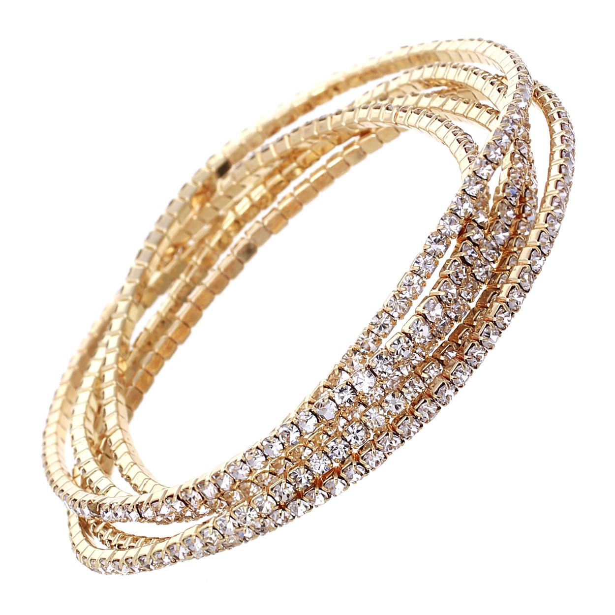 Women's Two Row Stretch Rhinestone Bracelet