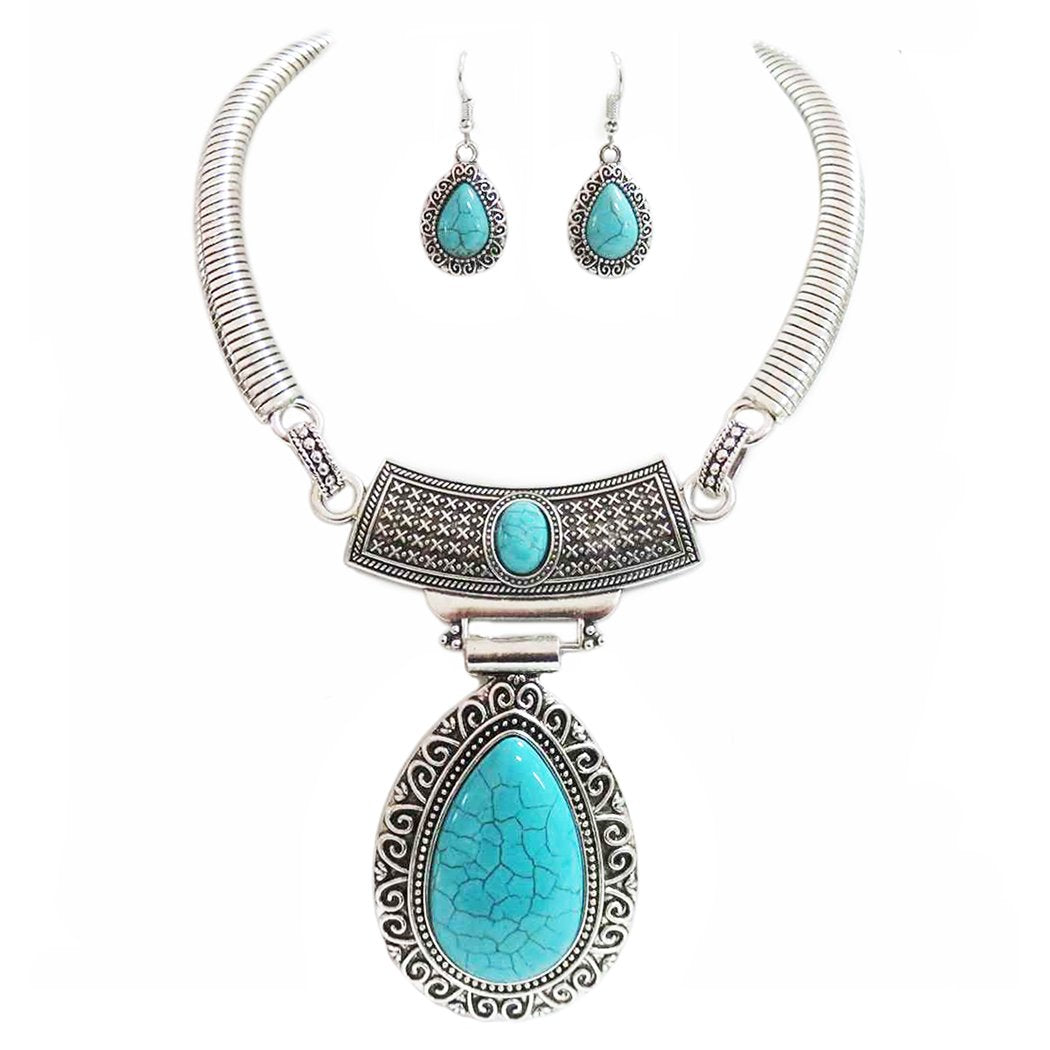 COWGIRL STYLE Turquoise N Rhinestone Square Concho Turquoise