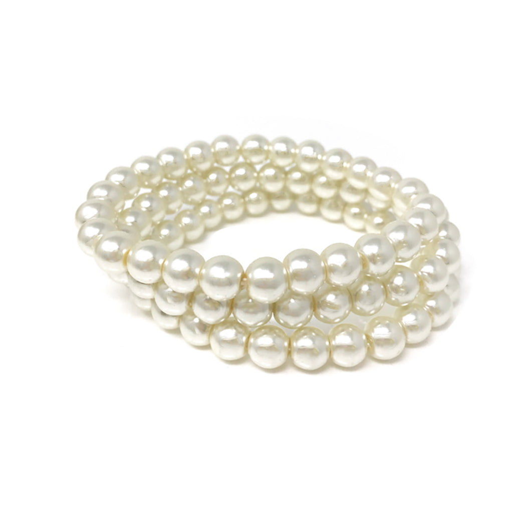Buy ADF - Bracelet 3-Row Glass Pearl Stretch Bracelet Multilayer Pearl  Elastic Bangle for Function/Wedding Jewelry. (Modern, ADF, Glass, One Size,  1, BR-3LDMOC-CJ114) at Amazon.in