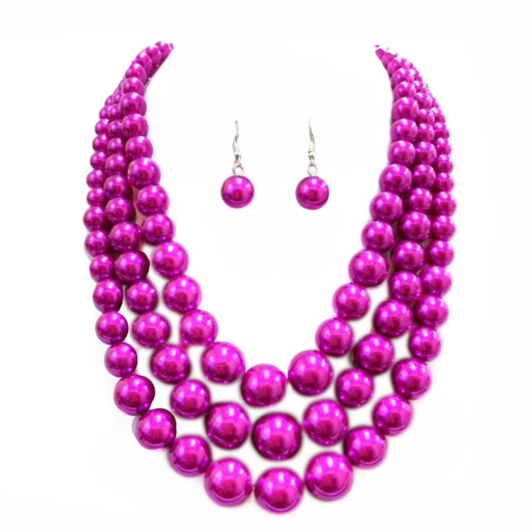 Dropship Ethnic Multilayer Colorful Beads Necklace & Earrings Set For Women  Simulated Pearl Crystal Jewelry Set Personality Party Favors to Sell Online  at a Lower Price