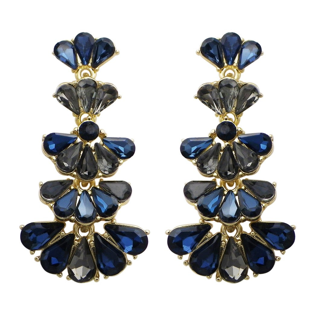 Molly Navy Blue Crystal Drop Earrings – The Dainty Doe