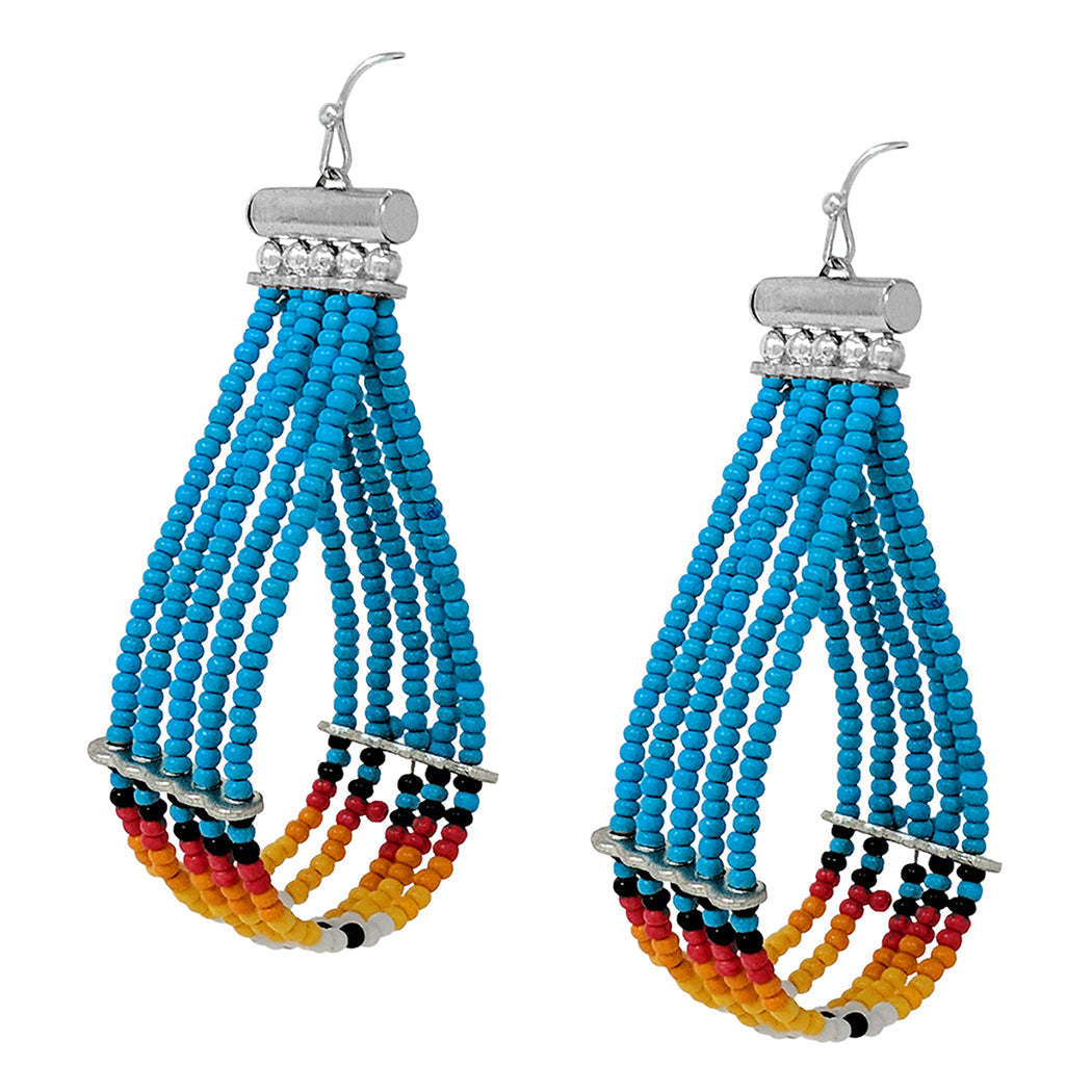 Delicate Bead Cluster Hoop Earrings - Running With Sisters