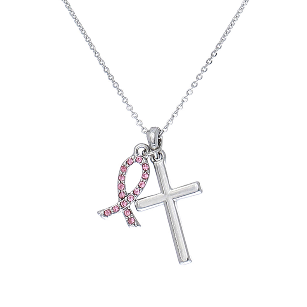 Angel with Red Heart Made with Swarovski Crystal Personalized with Initials  and Pink Ribbon for Breast Cancer