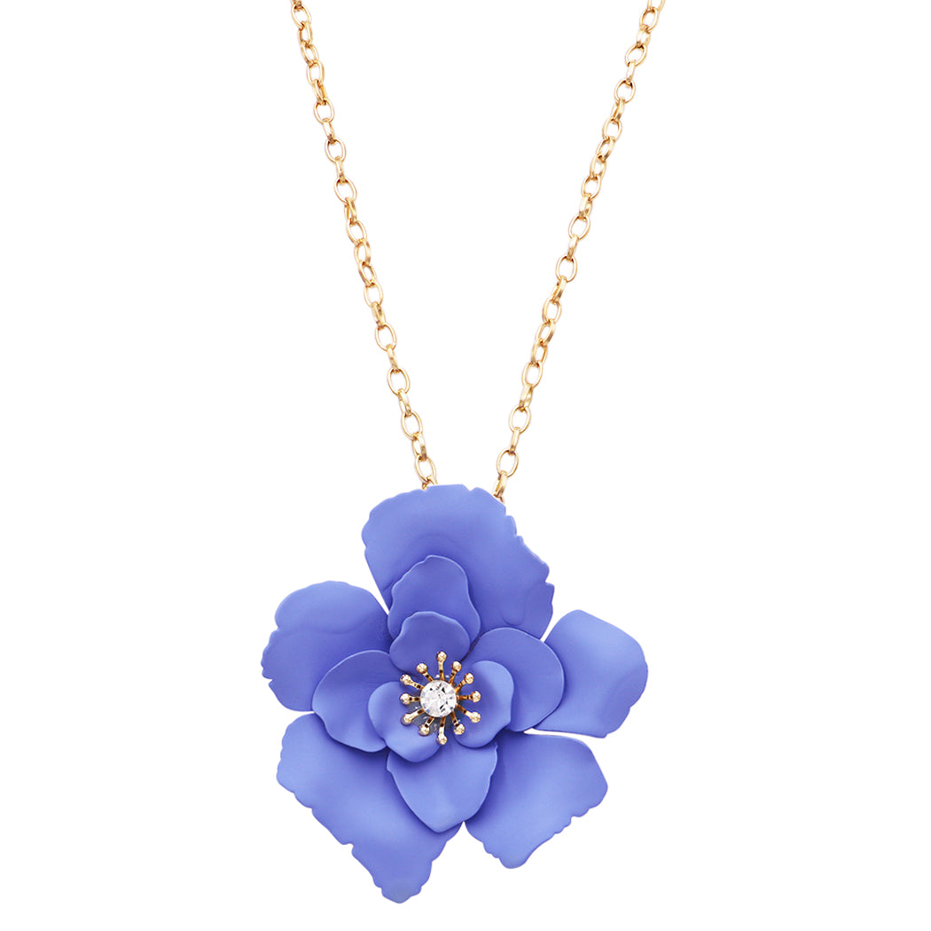 Flower Full Short Necklace Metal