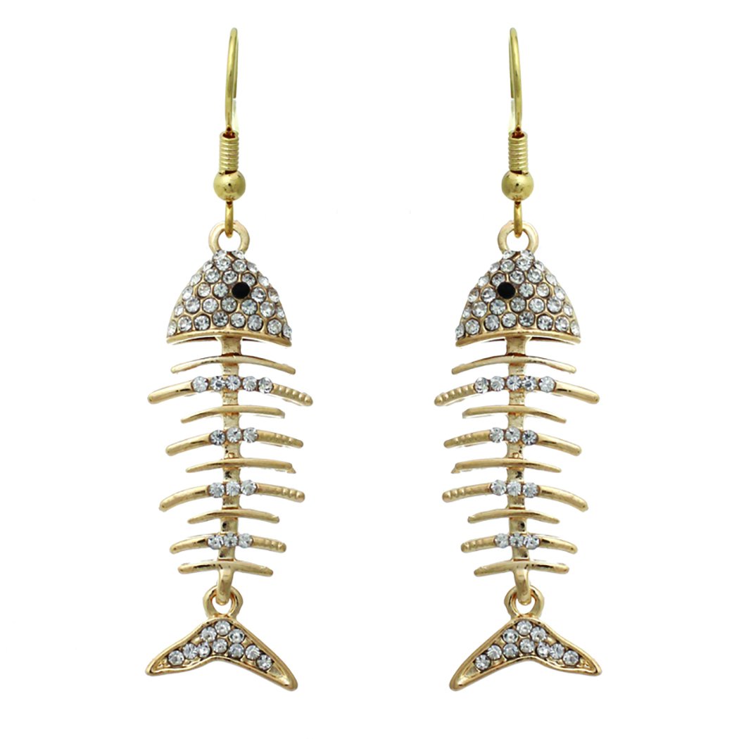 Lavari Jewelers Women's Flurry Snowflake Dangle Earrings with Fish