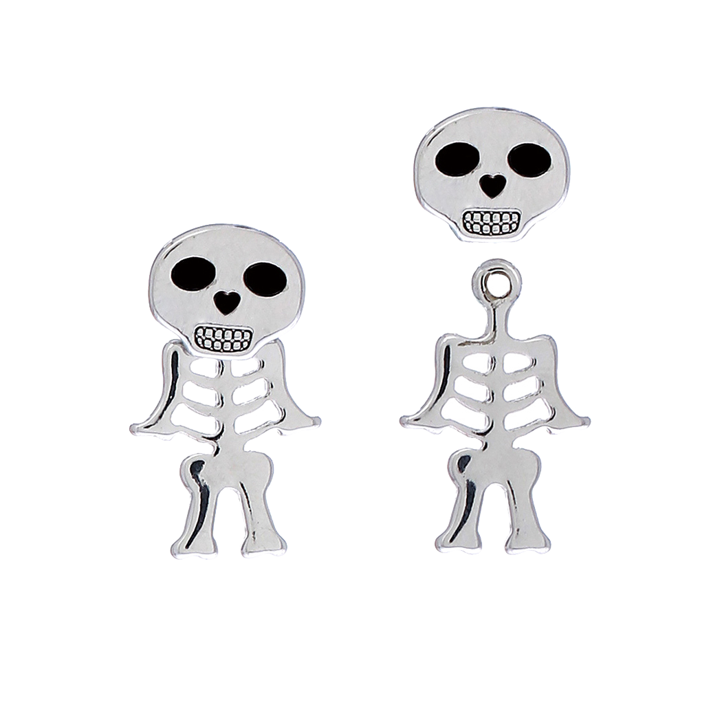 skeleton skull earrings