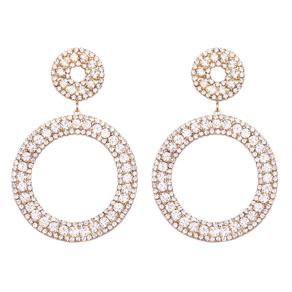 Women's Gold Hoop Circular Earrings