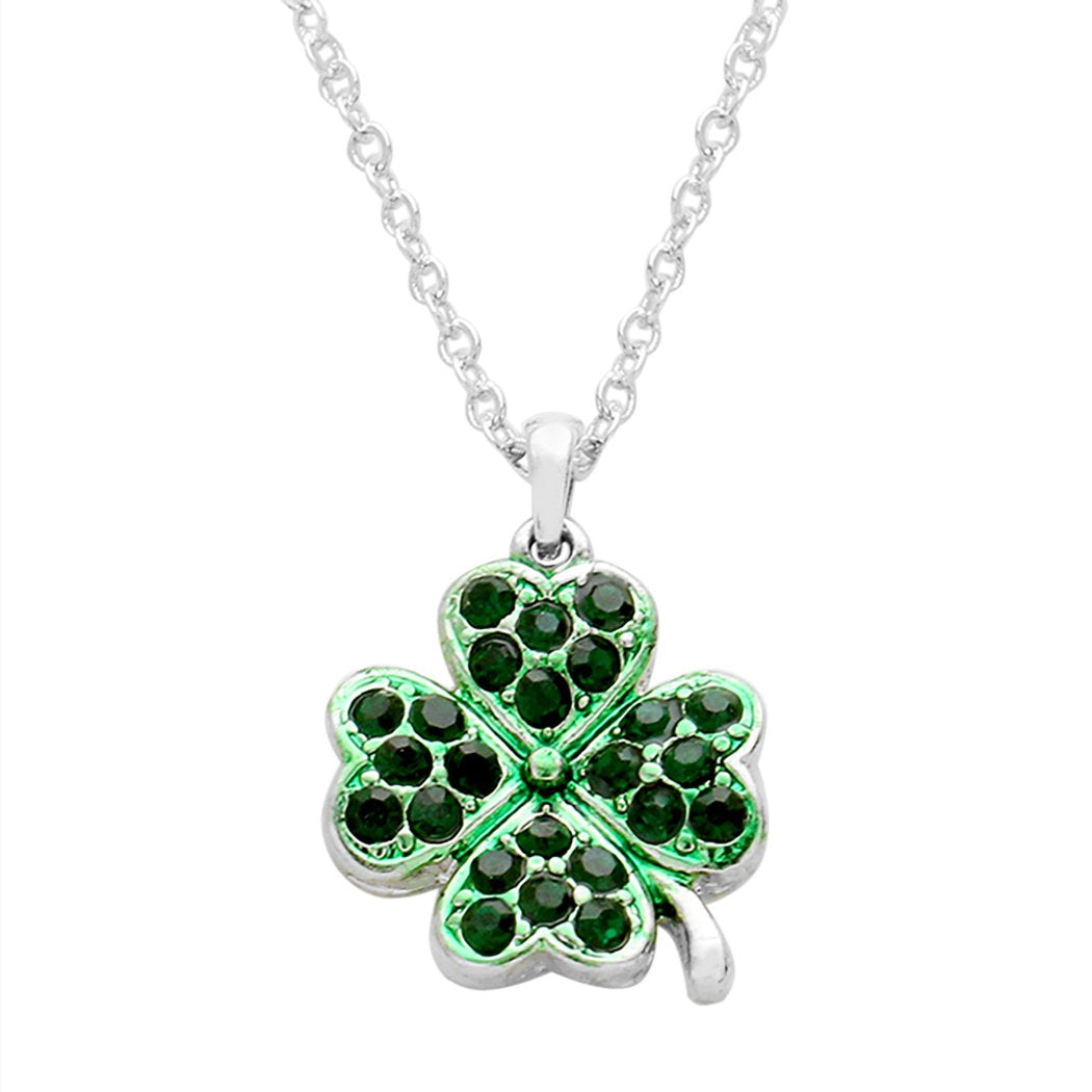 New Stainless Steel Necklaces Zircon Shell Four-leaf Clover Double Layer Pendant  Necklace for Women Fashion Party Jewelry Gifts