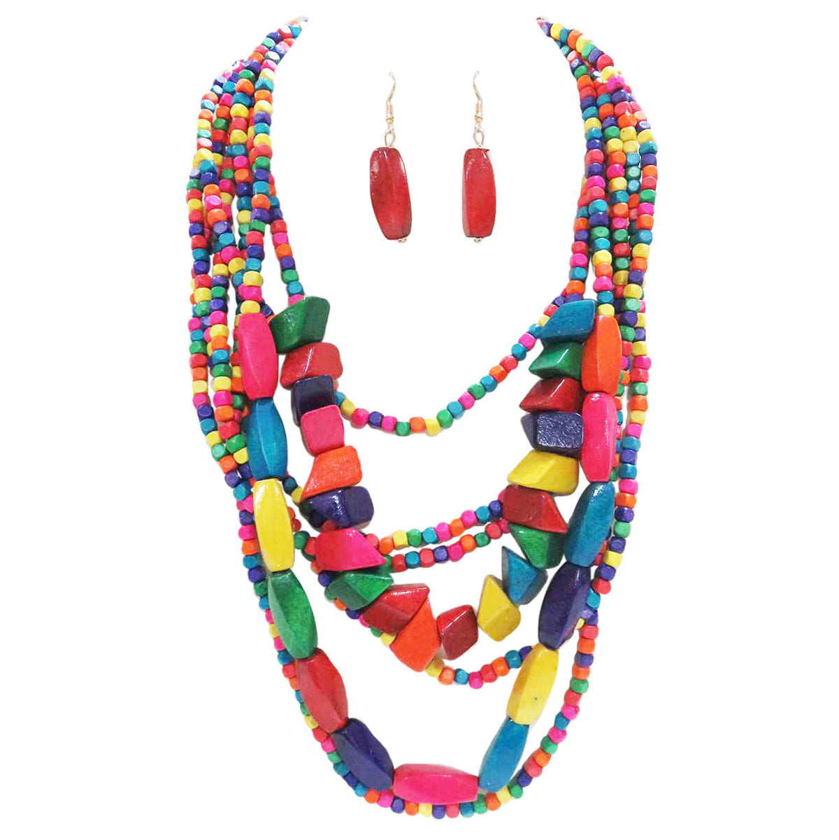 HANDCRAFTED MULTI STRAND WOOD BEAD NECKLACE – The Huntington Store