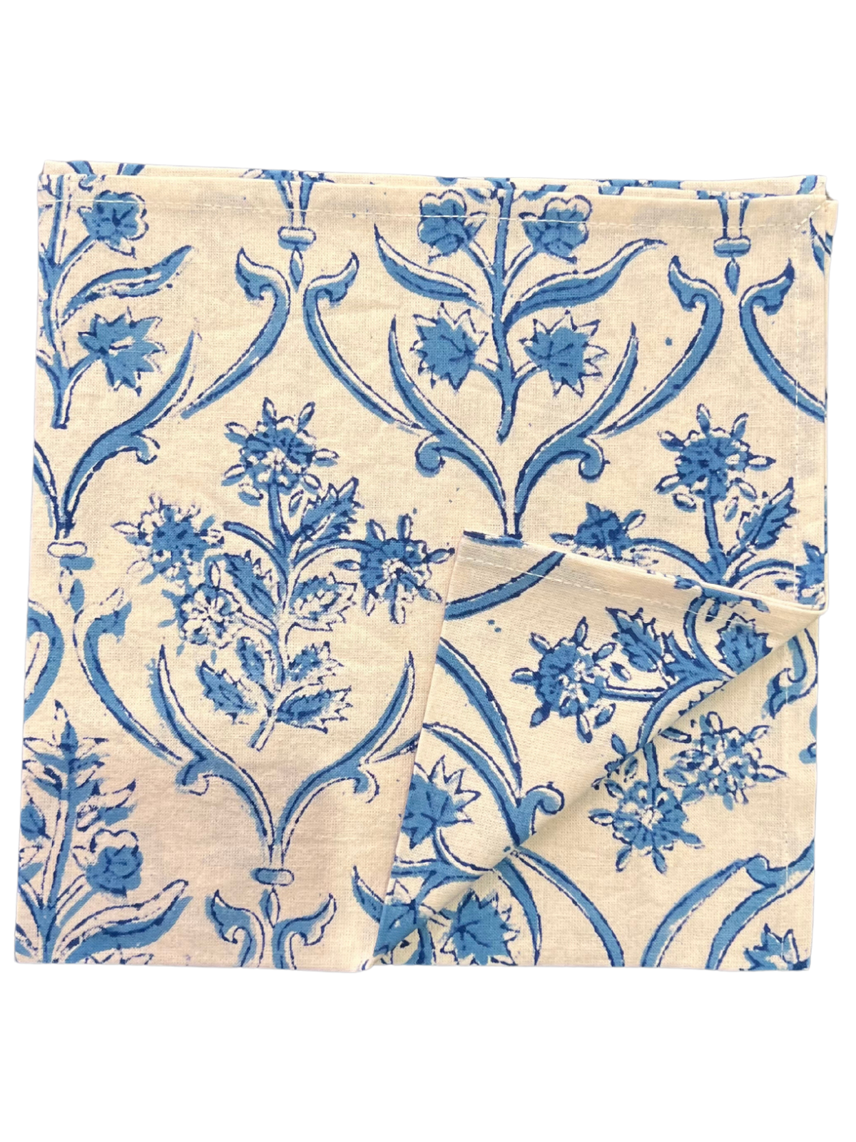 Block Print Elegant Geometrical Cloth Napkin - Hibiscus Linens