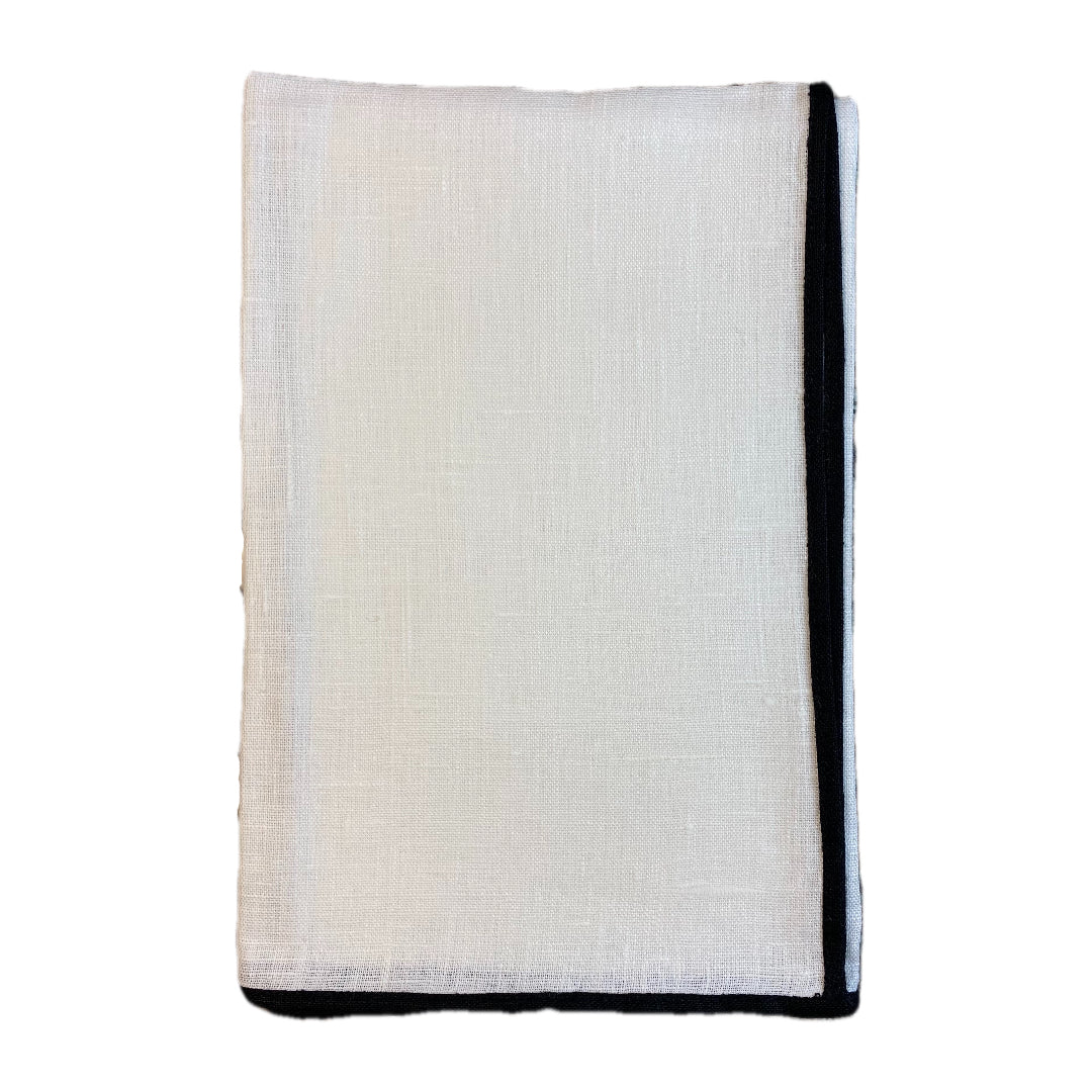 White Ladder Stitch Dinner Napkin - Hibiscus Linens