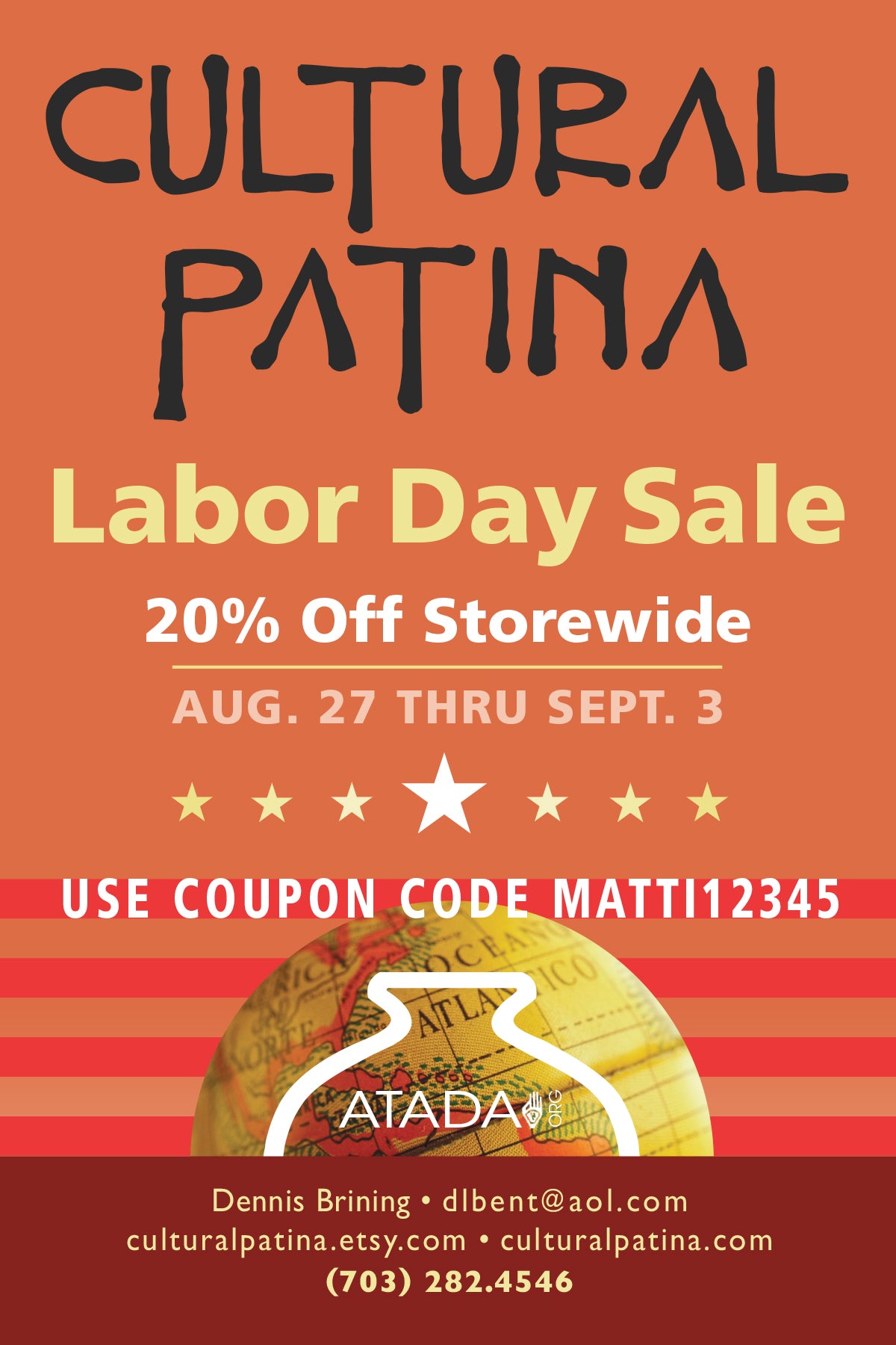 Culturalpatinas Annual Labor Day Sale 20 Off Store Wide