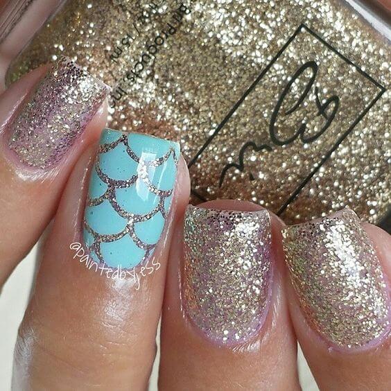 mermaid tail nail art