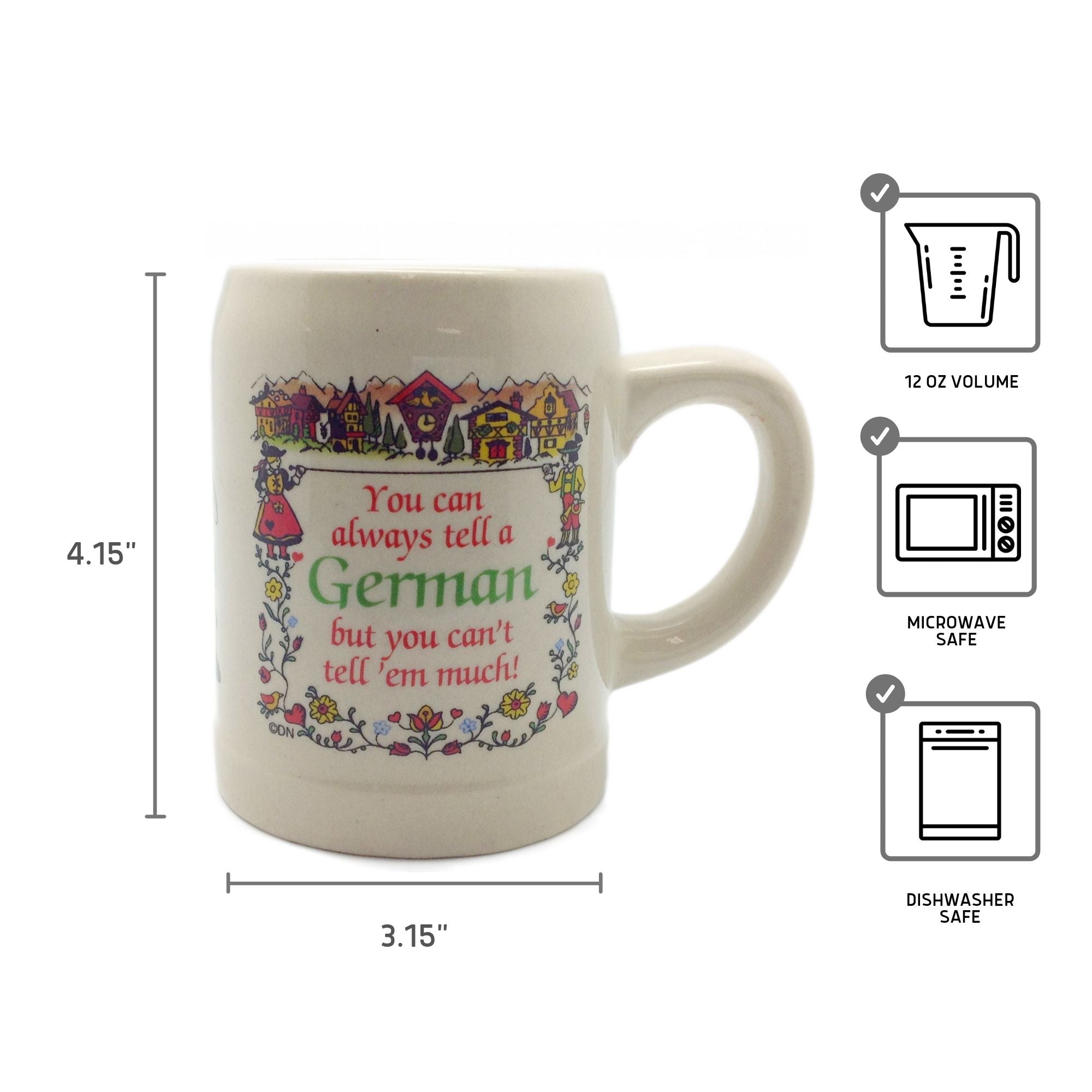 Authentic "You Can Always Tell a German" Coffee Mug OktoberfestHaus