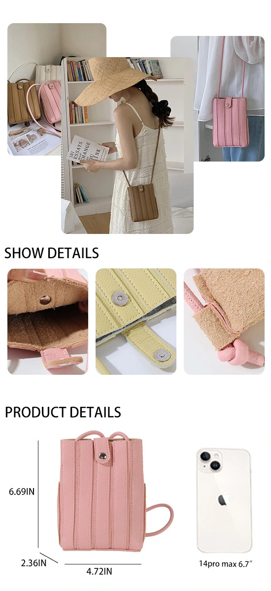 ooobag woven leather crossbody phone bag