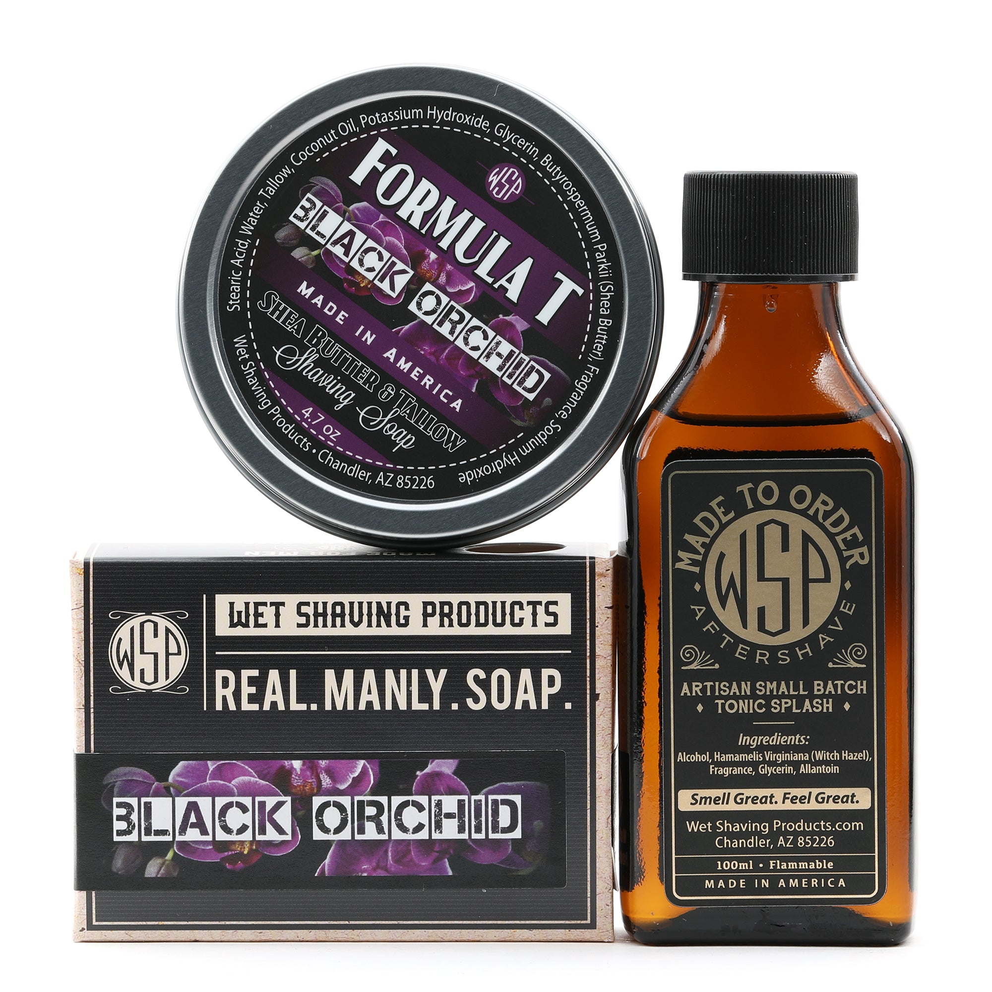 Limited Edition - Black Orchid - Formula T Shaving Soap 4 fl oz Made with Shea Butter & Tallow