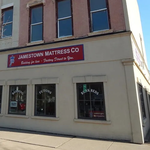 Downtown Fredonia NY Jamestown Mattress store at 10 W Main St, showcasing local service.